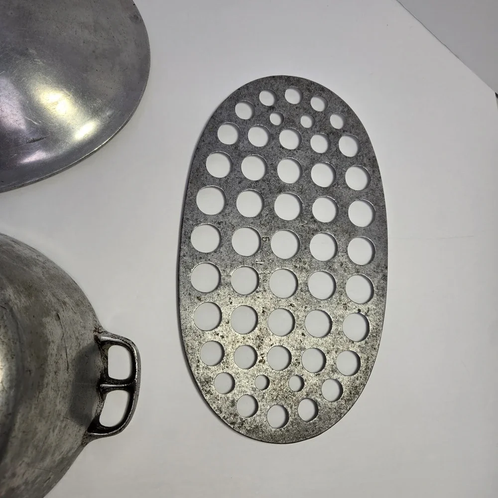 Wagner Ware # 5 265 Oval Drip Drop Roaster Lid And Trivet Vtg Magna Lite USA